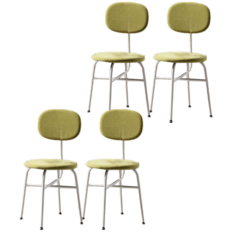 Contemporary Style Dining Chair Dining Armless Side Chair with Metal Legs Green 4 Piece Set White Clearhalo ' kitchen&dining_furn' 'Dining Chairs' 'Dining Tables & Seating' 'dining_chair' 'furn' 'furn_dining_chair' 'Furniture' 'furniture_dining_chair' 'Kitchen & Dining Furniture' 'kitchen' 4502859