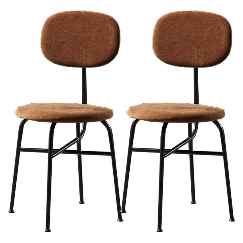 Contemporary Style Dining Chair Dining Armless Side Chair with Metal Legs Brown 2 Piece Set Black Clearhalo ' kitchen&dining_furn' 'Dining Chairs' 'Dining Tables & Seating' 'dining_chair' 'furn' 'furn_dining_chair' 'Furniture' 'furniture_dining_chair' 'Kitchen & Dining Furniture' 'kitchen' 4502861