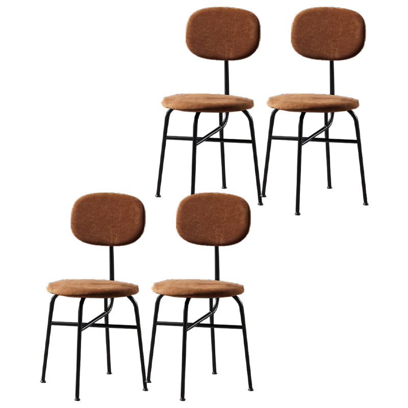 Contemporary Style Dining Chair Dining Armless Side Chair with Metal Legs Brown 4 Piece Set Black Clearhalo ' kitchen&dining_furn' 'Dining Chairs' 'Dining Tables & Seating' 'dining_chair' 'furn' 'furn_dining_chair' 'Furniture' 'furniture_dining_chair' 'Kitchen & Dining Furniture' 'kitchen' 4502862