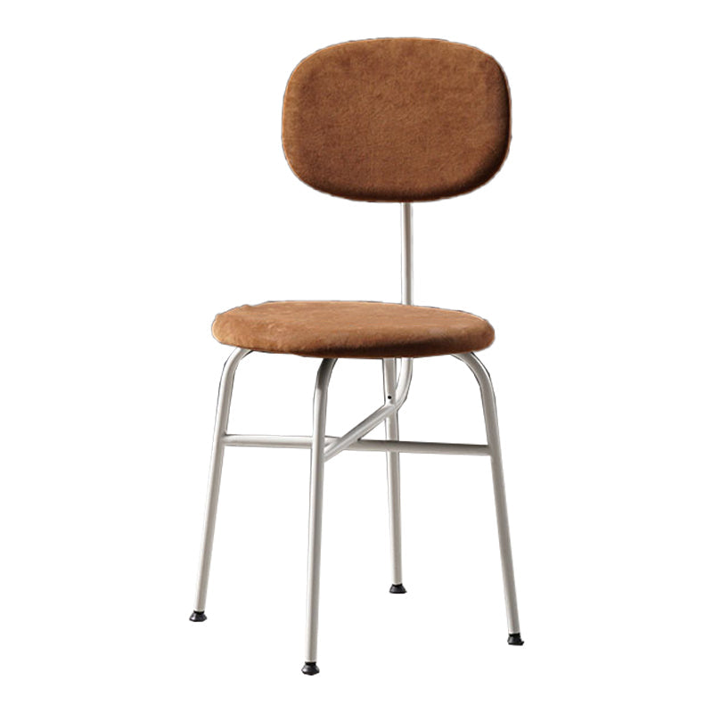 Contemporary Style Dining Chair Dining Armless Side Chair with Metal Legs Brown 1 Piece White Clearhalo ' kitchen&dining_furn' 'Dining Chairs' 'Dining Tables & Seating' 'dining_chair' 'furn' 'furn_dining_chair' 'Furniture' 'furniture_dining_chair' 'Kitchen & Dining Furniture' 'kitchen' 4502863