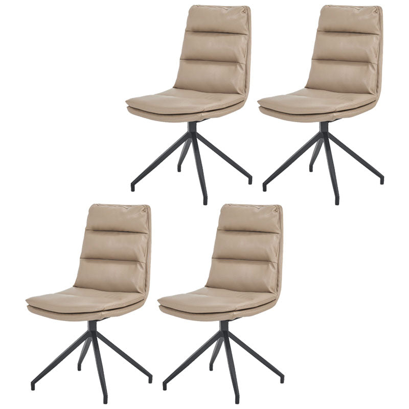 Contemporary Armless Dining Chairs Matte Finish Parsons Side Chair for Brasserie Khaki 4 Piece Set Clearhalo ' kitchen&dining_furn' 'Dining Chairs' 'Dining Tables & Seating' 'dining_chair' 'furn' 'furn_dining_chair' 'Furniture' 'furniture_dining_chair' 'Kitchen & Dining Furniture' 'kitchen' 4502872