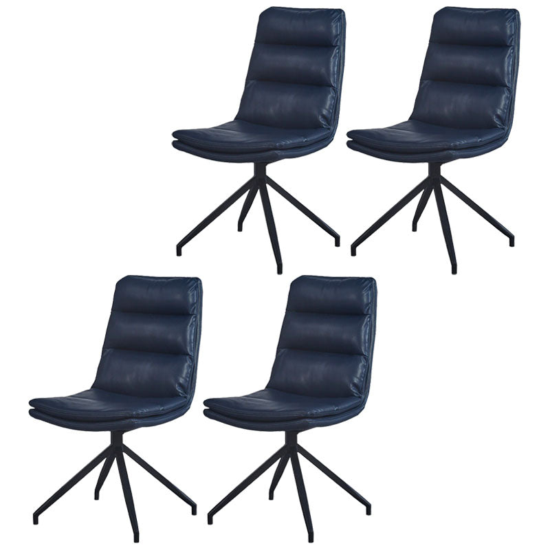 Contemporary Armless Dining Chairs Matte Finish Parsons Side Chair for Brasserie Blue 4 Piece Set Clearhalo ' kitchen&dining_furn' 'Dining Chairs' 'Dining Tables & Seating' 'dining_chair' 'furn' 'furn_dining_chair' 'Furniture' 'furniture_dining_chair' 'Kitchen & Dining Furniture' 'kitchen' 4502878