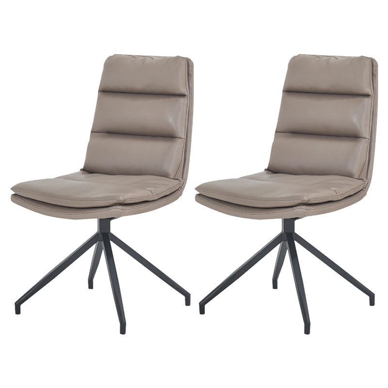 Contemporary Armless Dining Chairs Matte Finish Parsons Side Chair for Brasserie Light Gray 2 Piece Set Clearhalo ' kitchen&dining_furn' 'Dining Chairs' 'Dining Tables & Seating' 'dining_chair' 'furn' 'furn_dining_chair' 'Furniture' 'furniture_dining_chair' 'Kitchen & Dining Furniture' 'kitchen' 4502882