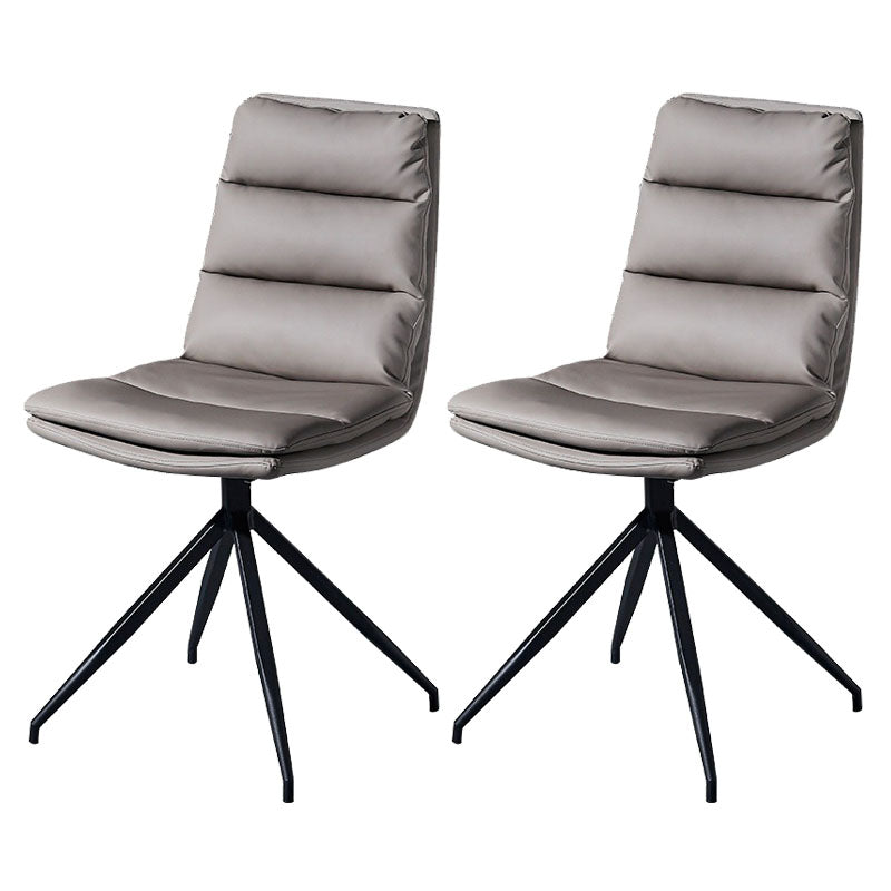 Contemporary Armless Dining Chairs Matte Finish Parsons Side Chair for Brasserie Grey 2 Piece Set Clearhalo ' kitchen&dining_furn' 'Dining Chairs' 'Dining Tables & Seating' 'dining_chair' 'furn' 'furn_dining_chair' 'Furniture' 'furniture_dining_chair' 'Kitchen & Dining Furniture' 'kitchen' 4502891