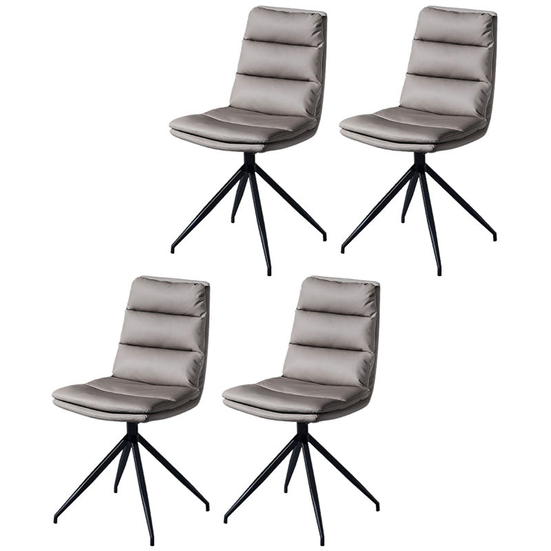 Contemporary Armless Dining Chairs Matte Finish Parsons Side Chair for Brasserie Grey 4 Piece Set Clearhalo ' kitchen&dining_furn' 'Dining Chairs' 'Dining Tables & Seating' 'dining_chair' 'furn' 'furn_dining_chair' 'Furniture' 'furniture_dining_chair' 'Kitchen & Dining Furniture' 'kitchen' 4502892