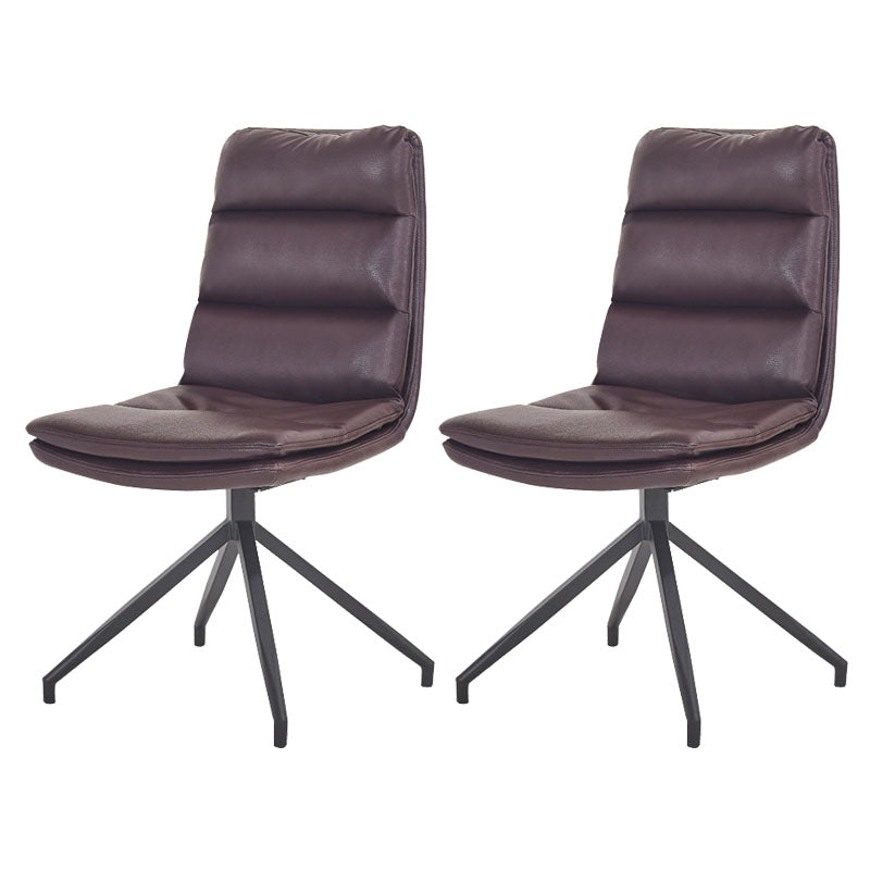 Contemporary Armless Dining Chairs Matte Finish Parsons Side Chair for Brasserie Red 2 Piece Set Clearhalo ' kitchen&dining_furn' 'Dining Chairs' 'Dining Tables & Seating' 'dining_chair' 'furn' 'furn_dining_chair' 'Furniture' 'furniture_dining_chair' 'Kitchen & Dining Furniture' 'kitchen' 4502894