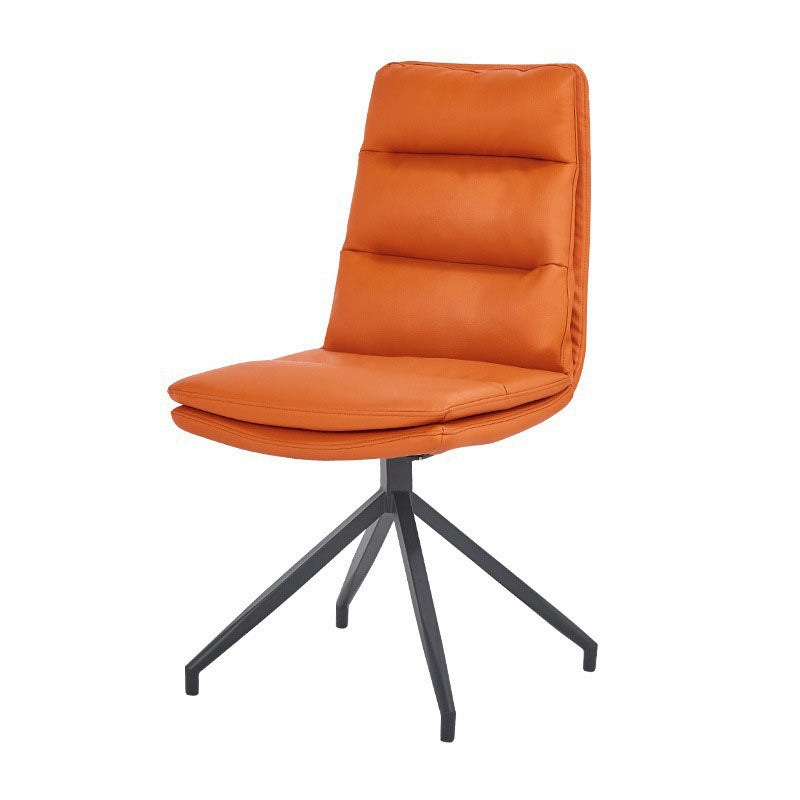 Contemporary Armless Dining Chairs Matte Finish Parsons Side Chair for Brasserie Orange 1 Piece Clearhalo ' kitchen&dining_furn' 'Dining Chairs' 'Dining Tables & Seating' 'dining_chair' 'furn' 'furn_dining_chair' 'Furniture' 'furniture_dining_chair' 'Kitchen & Dining Furniture' 'kitchen' 4502896