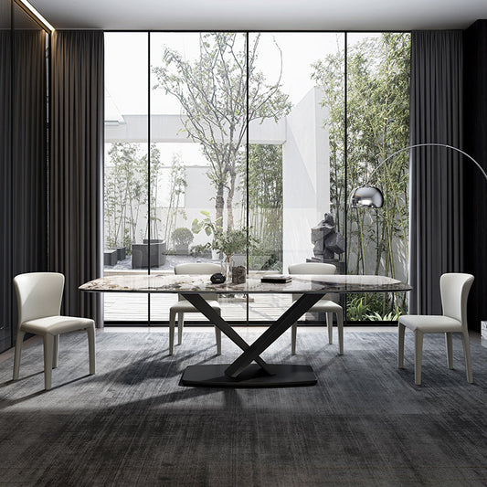 Contemporary 1/3/4/5 Pieces Dining Set Sintered Stone Dining Room Set Clearhalo 'Dining Room Sets' 'Dining Tables & Seating' 'dining_room_set' 'furn' 'furn_dining_room_set' 'Furniture' 'furniture_dining_room_set' 'Kitchen & Dining Furniture' 'kitchen&dining_furn' 'kitchen' 4502925