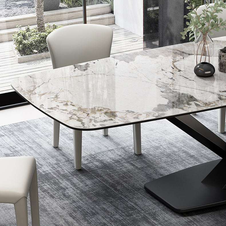 Contemporary 1/3/4/5 Pieces Dining Set Sintered Stone Dining Room Set Clearhalo 'Dining Room Sets' 'Dining Tables & Seating' 'dining_room_set' 'furn' 'furn_dining_room_set' 'Furniture' 'furniture_dining_room_set' 'Kitchen & Dining Furniture' 'kitchen&dining_furn' 'kitchen' 4502930