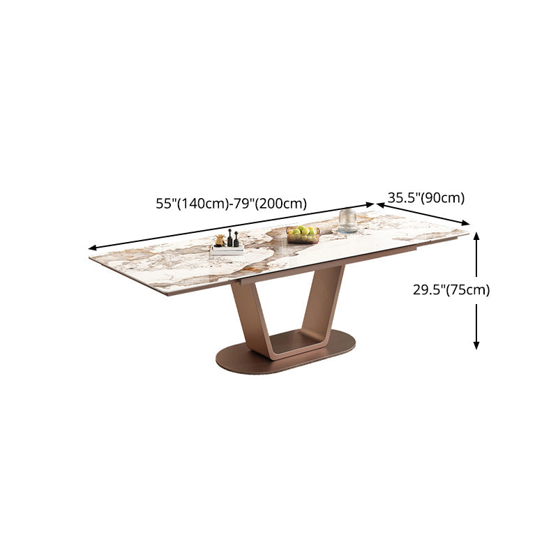 Contemporary 1/4/5/7 Pieces Dining Set Rectangle Dining Table with Pedestal Base Clearhalo 'Dining Room Sets' 'Dining Tables & Seating' 'dining_room_set' 'furn' 'furn_dining_room_set' 'Furniture' 'furniture_dining_room_set' 'Kitchen & Dining Furniture' 'kitchen&dining_furn' 'kitchen' 4502957