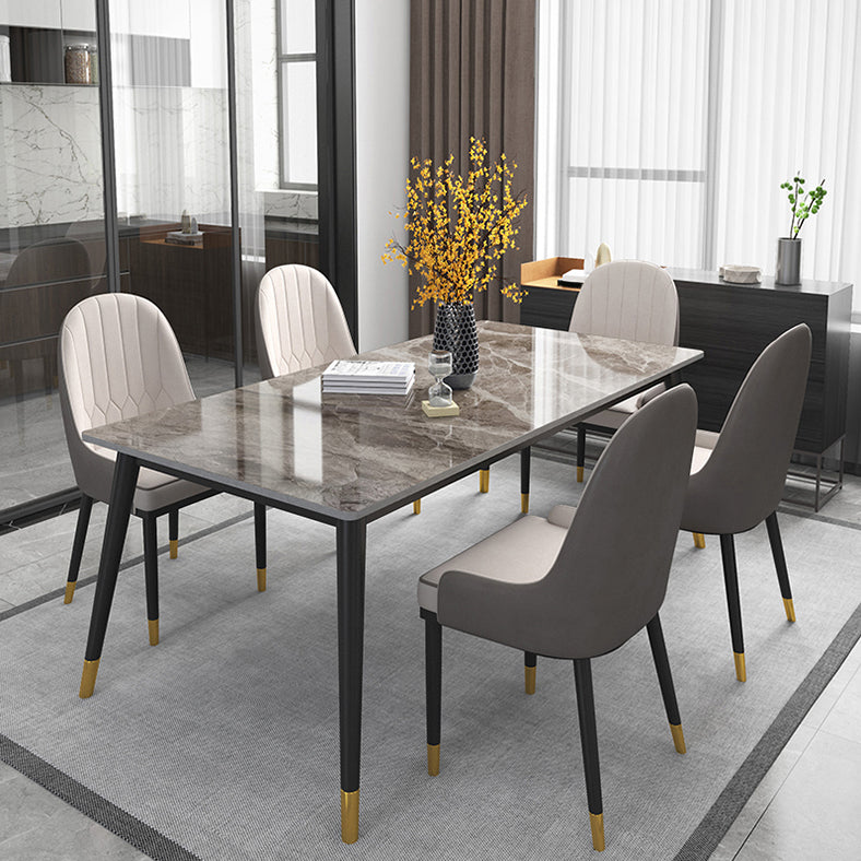 Glam 1/5/6/7 Pieces Dining Set Rectangular Dining Room Table Set Clearhalo 'Dining Room Sets' 'Dining Tables & Seating' 'dining_room_set' 'furn' 'furn_dining_room_set' 'Furniture' 'furniture_dining_room_set' 'Kitchen & Dining Furniture' 'kitchen&dining_furn' 'kitchen' 4502962