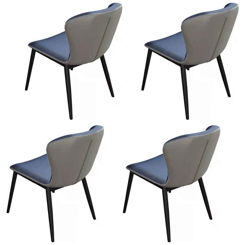 1/4/5/7 Pcs Metal Glam Style Dining Room Set with Rectangle Table Dining Set 4 Blue Chairs Clearhalo 'Dining Room Sets' 'Dining Tables & Seating' 'dining_room_set' 'furn' 'furn_dining_room_set' 'Furniture' 'furniture_dining_room_set' 'Kitchen & Dining Furniture' 'kitchen&dining_furn' 'kitchen' 4502996