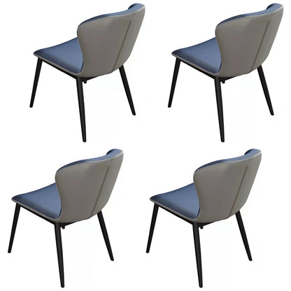 1/4/5/7 Pcs Metal Glam Style Dining Room Set with Rectangle Table Dining Set 4 Blue Chairs Clearhalo 'Dining Room Sets' 'Dining Tables & Seating' 'dining_room_set' 'furn' 'furn_dining_room_set' 'Furniture' 'furniture_dining_room_set' 'Kitchen & Dining Furniture' 'kitchen&dining_furn' 'kitchen' 4502996