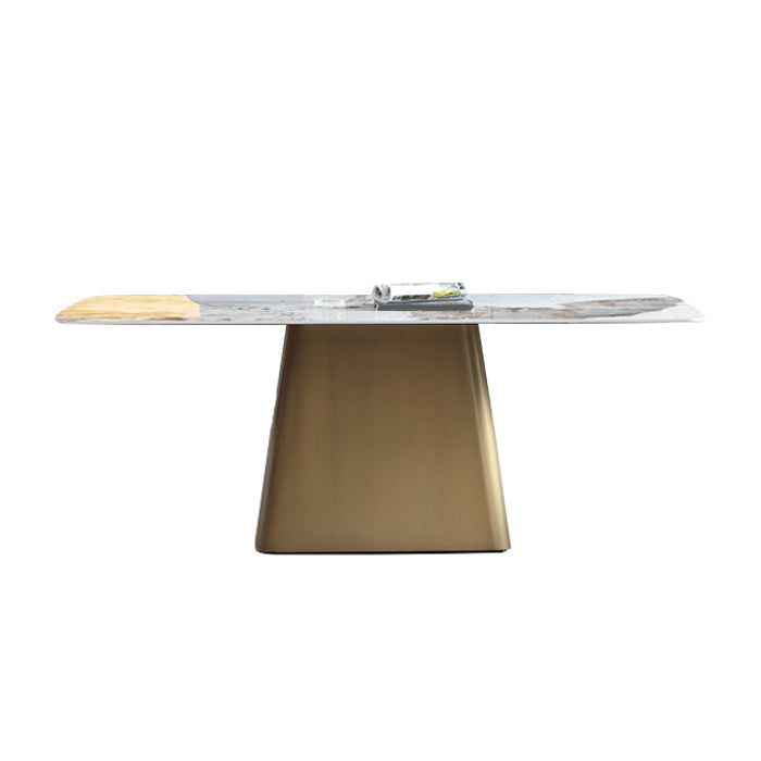 1/4/5/7 Pcs Metal Glam Style Dining Room Set with Rectangle Table Dining Set Clearhalo 'Dining Room Sets' 'Dining Tables & Seating' 'dining_room_set' 'furn' 'furn_dining_room_set' 'Furniture' 'furniture_dining_room_set' 'Kitchen & Dining Furniture' 'kitchen&dining_furn' 'kitchen' 4502999