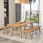 Modern 1/2/3/5/6 Pieces Rectangle Dining Set Solid Wood Dining Table with Chairs 3 Pieces: Table, 2 Benches Clearhalo 'Dining Room Sets' 'Dining Tables & Seating' 'dining_room_set' 'furn' 'furn_dining_room_set' 'Furniture' 'furniture_dining_room_set' 'Kitchen & Dining Furniture' 'kitchen&dining_furn' 'kitchen' 4503029