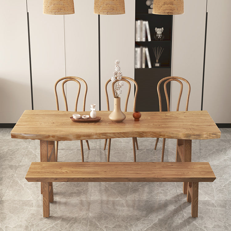 Modern 1/2/3/5/6 Pieces Rectangle Dining Set Solid Wood Dining Table with Chairs 5 Pieces: Table, 3 Chairs, 1 Bench Clearhalo 'Dining Room Sets' 'Dining Tables & Seating' 'dining_room_set' 'furn' 'furn_dining_room_set' 'Furniture' 'furniture_dining_room_set' 'Kitchen & Dining Furniture' 'kitchen&dining_furn' 'kitchen' 4503030
