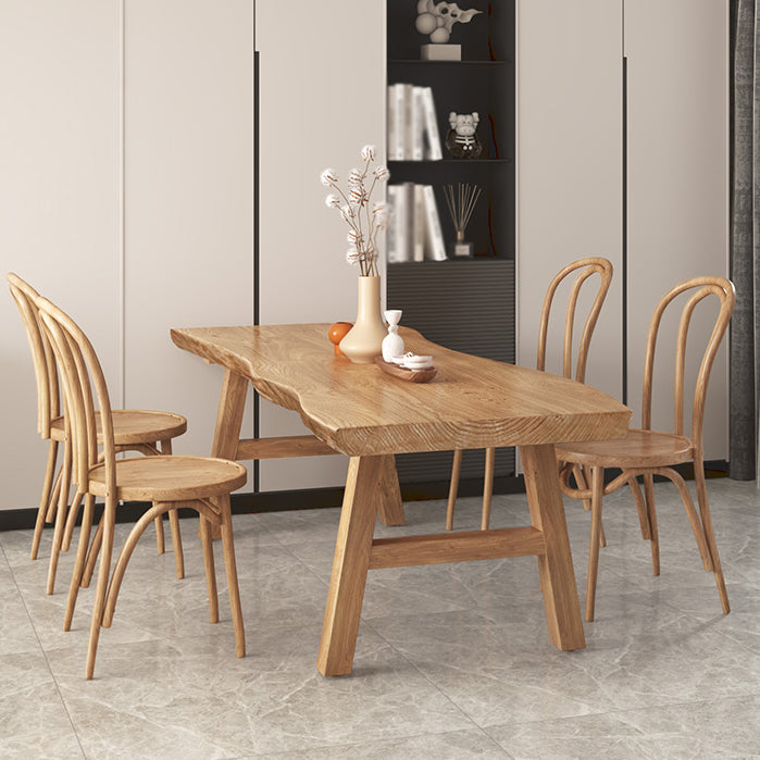 Modern 1/2/3/5/6 Pieces Rectangle Dining Set Solid Wood Dining Table with Chairs 5 Pieces: Table, 4 Chairs Clearhalo 'Dining Room Sets' 'Dining Tables & Seating' 'dining_room_set' 'furn' 'furn_dining_room_set' 'Furniture' 'furniture_dining_room_set' 'Kitchen & Dining Furniture' 'kitchen&dining_furn' 'kitchen' 4503031