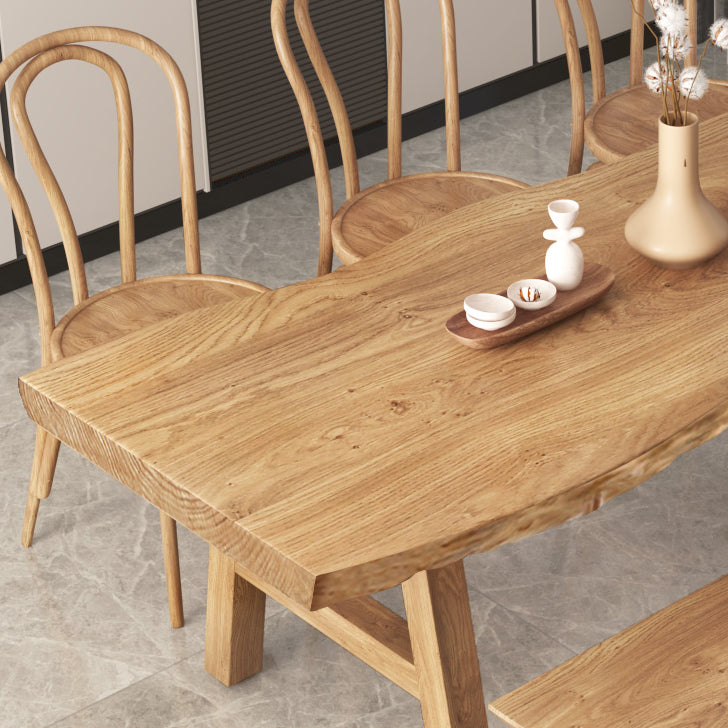 Modern 1/2/3/5/6 Pieces Rectangle Dining Set Solid Wood Dining Table with Chairs Clearhalo 'Dining Room Sets' 'Dining Tables & Seating' 'dining_room_set' 'furn' 'furn_dining_room_set' 'Furniture' 'furniture_dining_room_set' 'Kitchen & Dining Furniture' 'kitchen&dining_furn' 'kitchen' 4503035