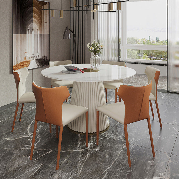 1/3/4/5/7 Pcs Metal Modern Dining Room Set with Round Pedestal Base Table Dinette Set Clearhalo 'Dining Room Sets' 'Dining Tables & Seating' 'dining_room_set' 'furn' 'furn_dining_room_set' 'Furniture' 'furniture_dining_room_set' 'Kitchen & Dining Furniture' 'kitchen&dining_furn' 'kitchen' 4503059