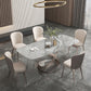 1/4/5/6/7 Pcs Metal Glam Dining Room Set with Rectangle Table Dinette Set 6 Pieces: Table, 5 Chairs Clearhalo 'Dining Room Sets' 'Dining Tables & Seating' 'dining_room_set' 'furn' 'furn_dining_room_set' 'Furniture' 'furniture_dining_room_set' 'Kitchen & Dining Furniture' 'kitchen&dining_furn' 'kitchen' 4503067