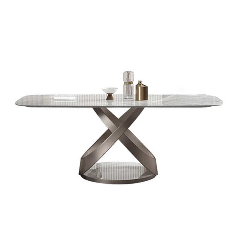 1/4/5/6/7 Pcs Metal Glam Dining Room Set with Rectangle Table Dinette Set White 70.9"L x 35.4"W Clearhalo 'Dining Room Sets' 'Dining Tables & Seating' 'dining_room_set' 'furn' 'furn_dining_room_set' 'Furniture' 'furniture_dining_room_set' 'Kitchen & Dining Furniture' 'kitchen&dining_furn' 'kitchen' 4503072