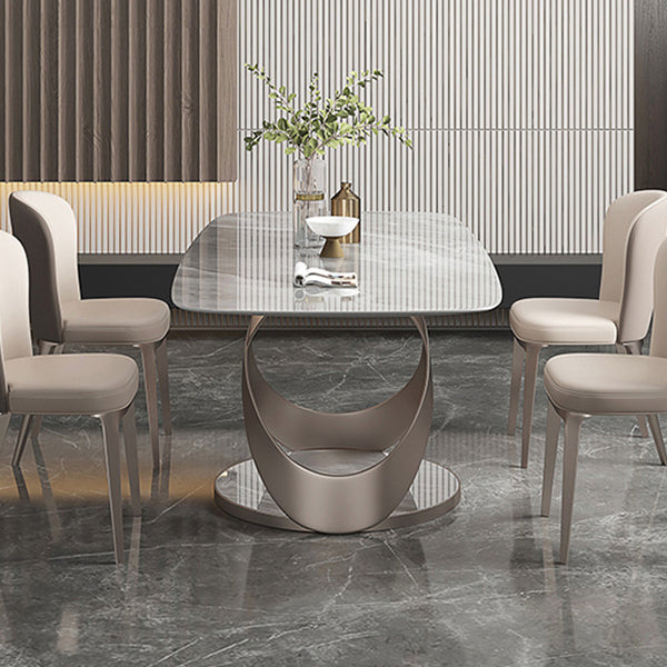 1/4/5/6/7 Pcs Metal Glam Dining Room Set with Rectangle Table Dinette Set Clearhalo 'Dining Room Sets' 'Dining Tables & Seating' 'dining_room_set' 'furn' 'furn_dining_room_set' 'Furniture' 'furniture_dining_room_set' 'Kitchen & Dining Furniture' 'kitchen&dining_furn' 'kitchen' 4503074