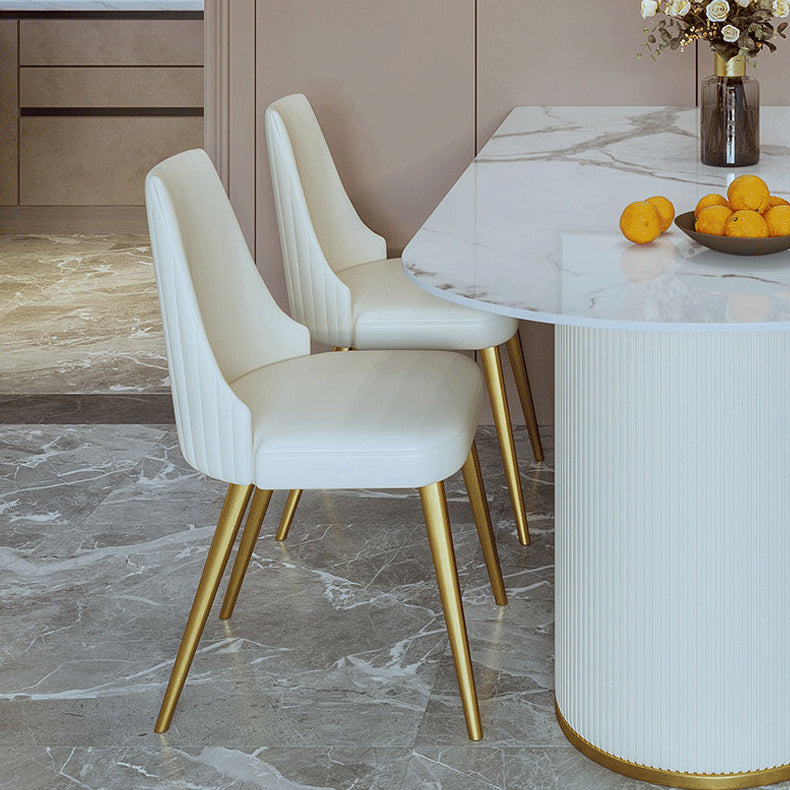 Glam 1/2/3/5 Pieces Dining Set Sintered Stone Dining Table for Home Use Clearhalo 'Dining Room Sets' 'Dining Tables & Seating' 'dining_room_set' 'furn' 'furn_dining_room_set' 'Furniture' 'furniture_dining_room_set' 'Kitchen & Dining Furniture' 'kitchen&dining_furn' 'kitchen' 4503085