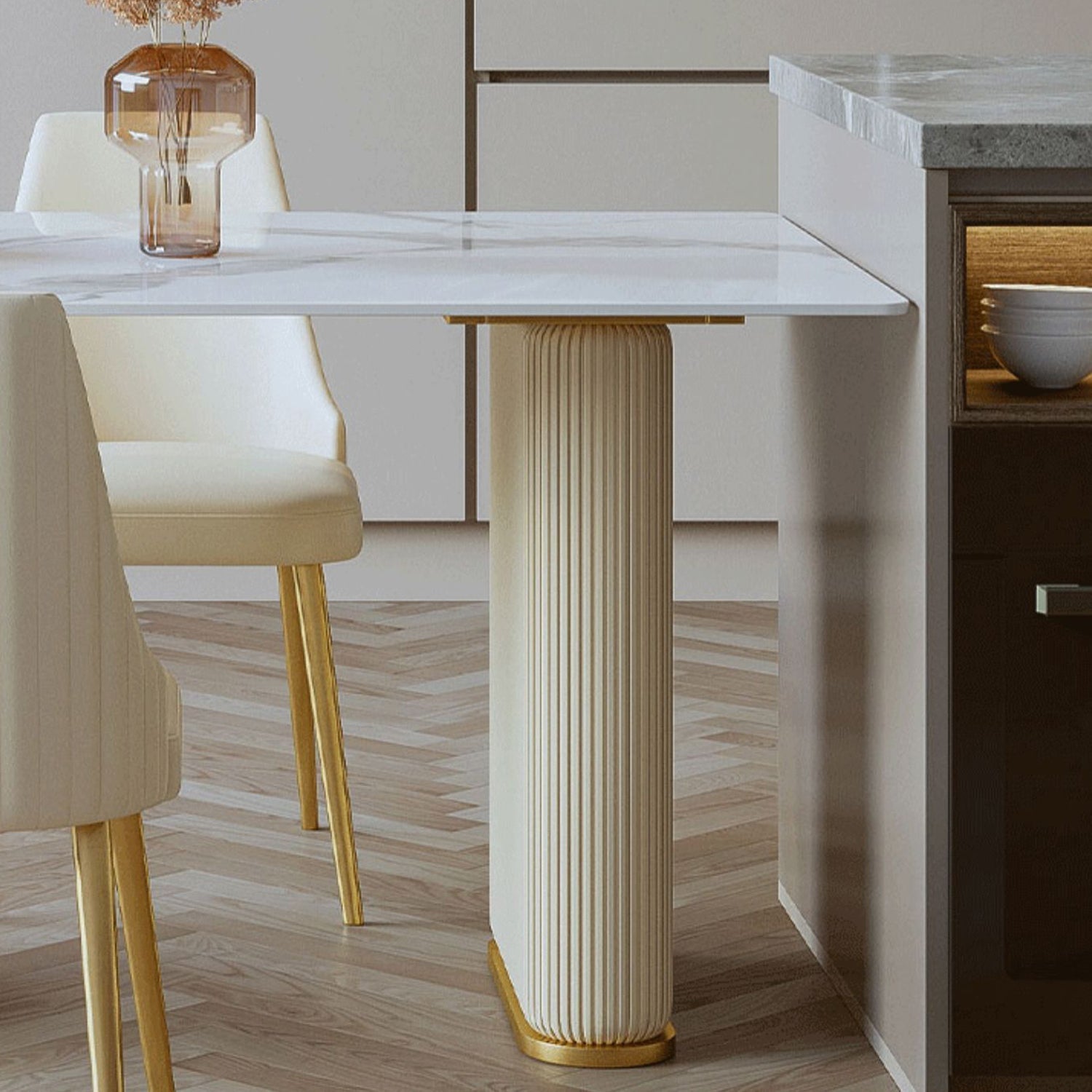 Glam 1/2/3/5 Pieces Dining Set Sintered Stone Dining Table for Home Use Clearhalo 'Dining Room Sets' 'Dining Tables & Seating' 'dining_room_set' 'furn' 'furn_dining_room_set' 'Furniture' 'furniture_dining_room_set' 'Kitchen & Dining Furniture' 'kitchen&dining_furn' 'kitchen' 4503088