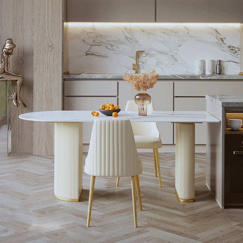 Glam 1/2/3/5 Pieces Dining Set Sintered Stone Dining Table for Home Use Clearhalo 'Dining Room Sets' 'Dining Tables & Seating' 'dining_room_set' 'furn' 'furn_dining_room_set' 'Furniture' 'furniture_dining_room_set' 'Kitchen & Dining Furniture' 'kitchen&dining_furn' 'kitchen' 4503090