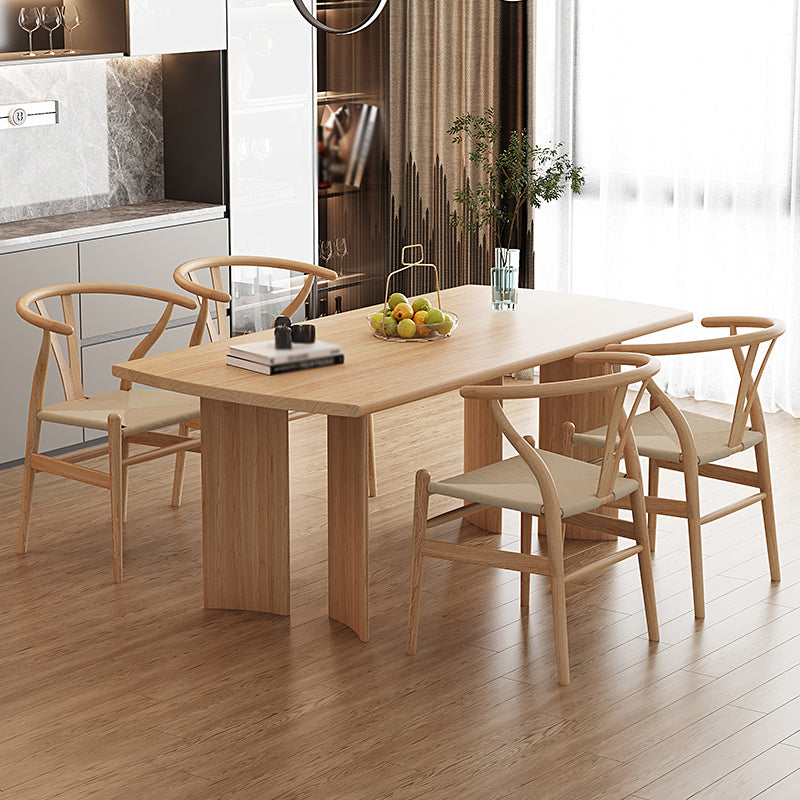 Modern 1/2/4/5 Pieces Dining Set Pine Wood Dining Table with Wooden Chairs Clearhalo 'Dining Room Sets' 'Dining Tables & Seating' 'dining_room_set' 'furn' 'furn_dining_room_set' 'Furniture' 'furniture_dining_room_set' 'Kitchen & Dining Furniture' 'kitchen&dining_furn' 'kitchen' 4503107