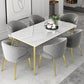 Glam 1/2/5/7 Pieces Dining Set Rectangular Standard-Height Dining Set 7 Pieces: Table, 6 Grey Chairs Clearhalo 'Dining Room Sets' 'Dining Tables & Seating' 'dining_room_set' 'Furniture' 'furniture_dining_room_set' 'Kitchen & Dining Furniture' 'kitchen&dining_furn' 'kitchen' 4503130
