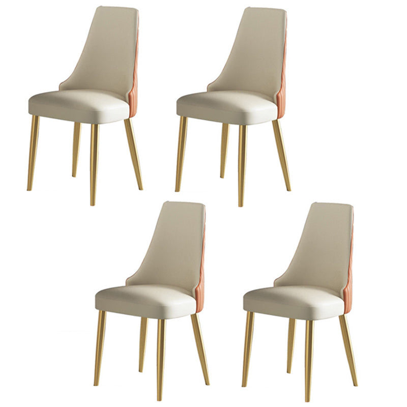 1/3/4/7 Pcs Metal Modern Dining Room Set with Round Table and Metal Base Dining Set 4 Orange Chairs Clearhalo 'Dining Room Sets' 'Dining Tables & Seating' 'dining_room_set' 'furn' 'furn_dining_room_set' 'Furniture' 'furniture_dining_room_set' 'Kitchen & Dining Furniture' 'kitchen&dining_furn' 'kitchen' 4503181
