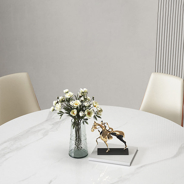 1/3/4/7 Pcs Metal Modern Dining Room Set with Round Table and Metal Base Dining Set Clearhalo 'Dining Room Sets' 'Dining Tables & Seating' 'dining_room_set' 'furn' 'furn_dining_room_set' 'Furniture' 'furniture_dining_room_set' 'Kitchen & Dining Furniture' 'kitchen&dining_furn' 'kitchen' 4503186