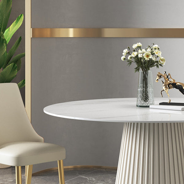 1/3/4/7 Pcs Metal Modern Dining Room Set with Round Table and Metal Base Dining Set Clearhalo 'Dining Room Sets' 'Dining Tables & Seating' 'dining_room_set' 'furn' 'furn_dining_room_set' 'Furniture' 'furniture_dining_room_set' 'Kitchen & Dining Furniture' 'kitchen&dining_furn' 'kitchen' 4503187