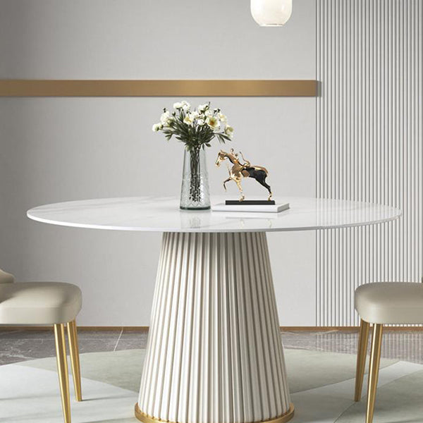 1/3/4/7 Pcs Metal Modern Dining Room Set with Round Table and Metal Base Dining Set Clearhalo 'Dining Room Sets' 'Dining Tables & Seating' 'dining_room_set' 'furn' 'furn_dining_room_set' 'Furniture' 'furniture_dining_room_set' 'Kitchen & Dining Furniture' 'kitchen&dining_furn' 'kitchen' 4503189