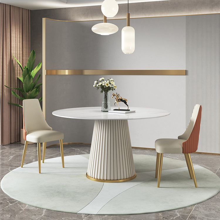 1/3/4/7 Pcs Metal Modern Dining Room Set with Round Table and Metal Base Dining Set Clearhalo 'Dining Room Sets' 'Dining Tables & Seating' 'dining_room_set' 'furn' 'furn_dining_room_set' 'Furniture' 'furniture_dining_room_set' 'Kitchen & Dining Furniture' 'kitchen&dining_furn' 'kitchen' 4503190