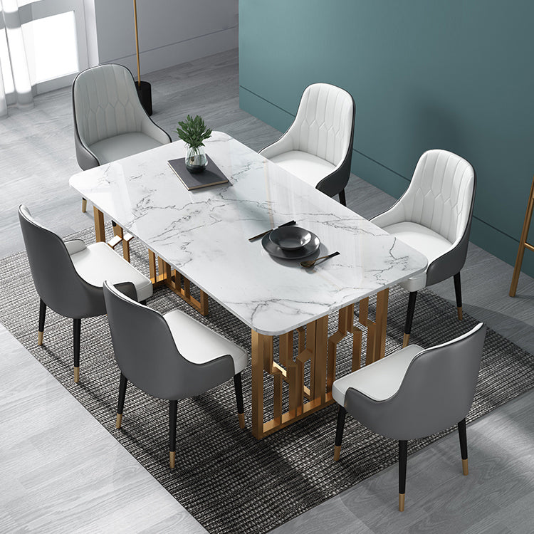 Glam 1/4/5/7 Pieces Dining Set Rectangular Standard-Height Dining Set Clearhalo 'Dining Room Sets' 'Dining Tables & Seating' 'dining_room_set' 'furn' 'furn_dining_room_set' 'Furniture' 'furniture_dining_room_set' 'Kitchen & Dining Furniture' 'kitchen&dining_furn' 'kitchen' 4503202