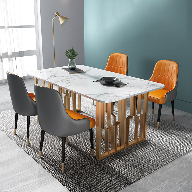 Glam 1/4/5/7 Pieces Dining Set Rectangular Standard-Height Dining Set Clearhalo 'Dining Room Sets' 'Dining Tables & Seating' 'dining_room_set' 'furn' 'furn_dining_room_set' 'Furniture' 'furniture_dining_room_set' 'Kitchen & Dining Furniture' 'kitchen&dining_furn' 'kitchen' 4503208