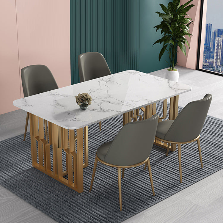 Glam 1/4/5/7 Pieces Dining Set Rectangular Standard-Height Dining Set Clearhalo 'Dining Room Sets' 'Dining Tables & Seating' 'dining_room_set' 'furn' 'furn_dining_room_set' 'Furniture' 'furniture_dining_room_set' 'Kitchen & Dining Furniture' 'kitchen&dining_furn' 'kitchen' 4503209