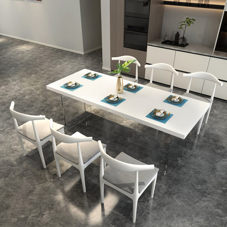 Modern 1/2/5/6/7 Pieces Rectangle Dining Set Solid Wood Dining Table with Chairs 7 Pieces: Table, 6 Chairs Clearhalo 'Dining Room Sets' 'Dining Tables & Seating' 'dining_room_set' 'furn' 'furn_dining_room_set' 'Furniture' 'furniture_dining_room_set' 'Kitchen & Dining Furniture' 'kitchen&dining_furn' 'kitchen' 4503222