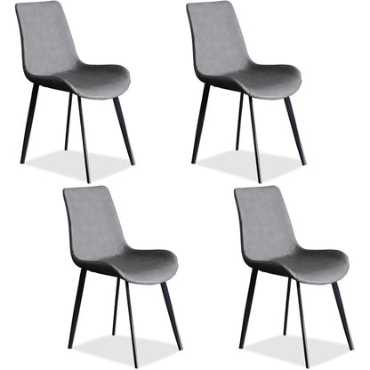 1/4/5/7 Pcs Metal Modern Dining Set with Rectangle Table and Pedestal Base Dinette Set 4 Grey Chairs Clearhalo 'Dining Room Sets' 'Dining Tables & Seating' 'dining_room_set' 'furn' 'furn_dining_room_set' 'Furniture' 'furniture_dining_room_set' 'Kitchen & Dining Furniture' 'kitchen&dining_furn' 'kitchen' 4503241