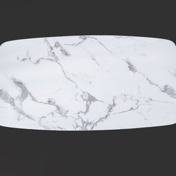 1/4/5/7 Pcs Metal Modern Dining Set with Rectangle Table and Pedestal Base Dinette Set Clearhalo 'Dining Room Sets' 'Dining Tables & Seating' 'dining_room_set' 'furn' 'furn_dining_room_set' 'Furniture' 'furniture_dining_room_set' 'Kitchen & Dining Furniture' 'kitchen&dining_furn' 'kitchen' 4503246