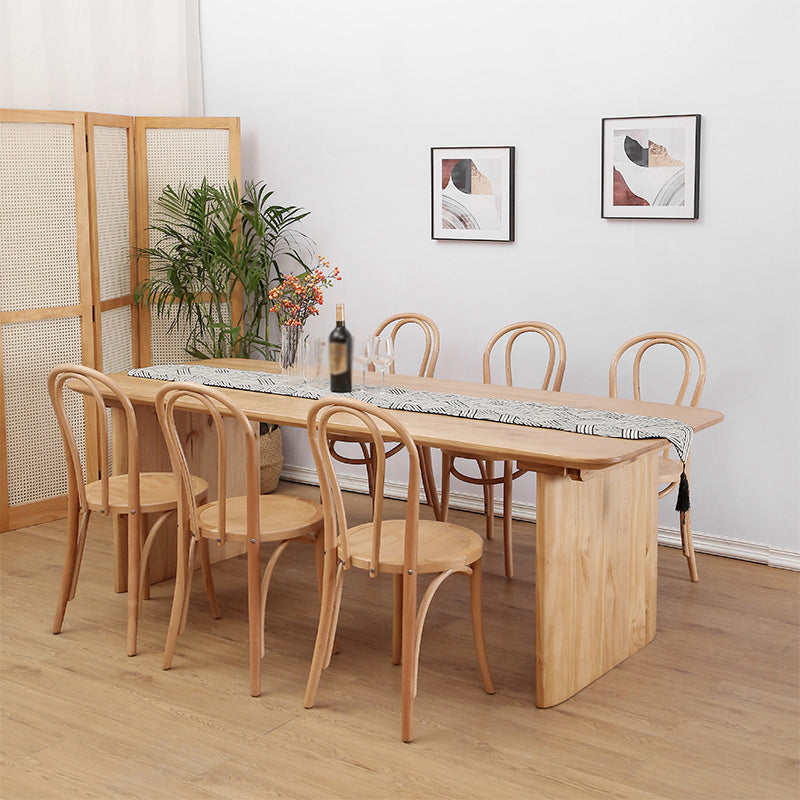 Modern 1/2/5/7 Pieces Rectangle Dining Set Pine Wood Dining Table with Chairs Clearhalo 'Dining Room Sets' 'Dining Tables & Seating' 'dining_room_set' 'furn' 'furn_dining_room_set' 'Furniture' 'furniture_dining_room_set' 'Kitchen & Dining Furniture' 'kitchen&dining_furn' 'kitchen' 4503258