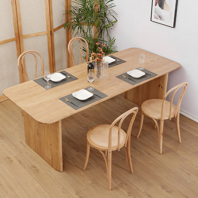 Modern 1/2/5/7 Pieces Rectangle Dining Set Pine Wood Dining Table with Chairs Clearhalo 'Dining Room Sets' 'Dining Tables & Seating' 'dining_room_set' 'furn' 'furn_dining_room_set' 'Furniture' 'furniture_dining_room_set' 'Kitchen & Dining Furniture' 'kitchen&dining_furn' 'kitchen' 4503267