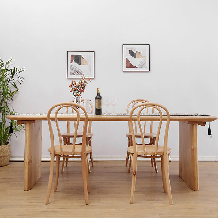 Modern 1/2/5/7 Pieces Rectangle Dining Set Pine Wood Dining Table with Chairs Clearhalo 'Dining Room Sets' 'Dining Tables & Seating' 'dining_room_set' 'furn' 'furn_dining_room_set' 'Furniture' 'furniture_dining_room_set' 'Kitchen & Dining Furniture' 'kitchen&dining_furn' 'kitchen' 4503268