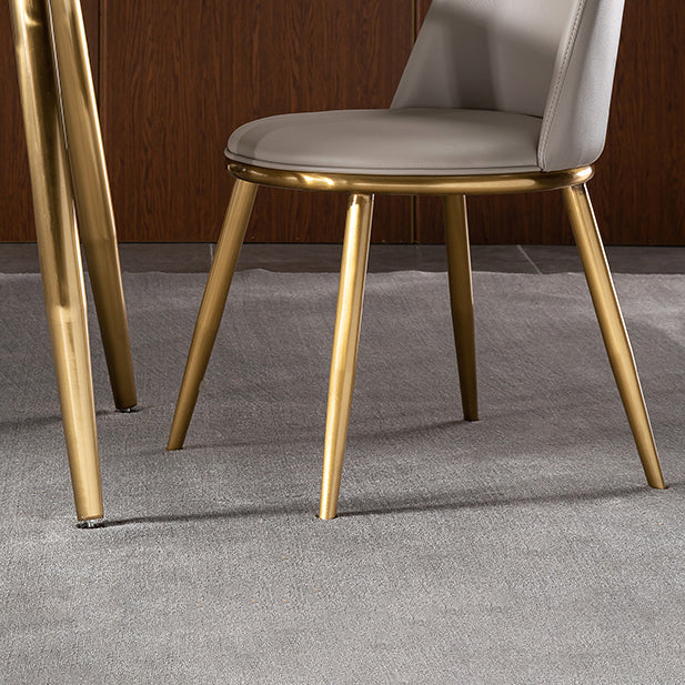 Luxury 1/2/5/7 Pieces Dining Set Sintered Stone Dining Table with Leather Chairs Clearhalo 'Dining Room Sets' 'Dining Tables & Seating' 'dining_room_set' 'furn' 'furn_dining_room_set' 'Furniture' 'furniture_dining_room_set' 'Kitchen & Dining Furniture' 'kitchen&dining_furn' 'kitchen' 4503291