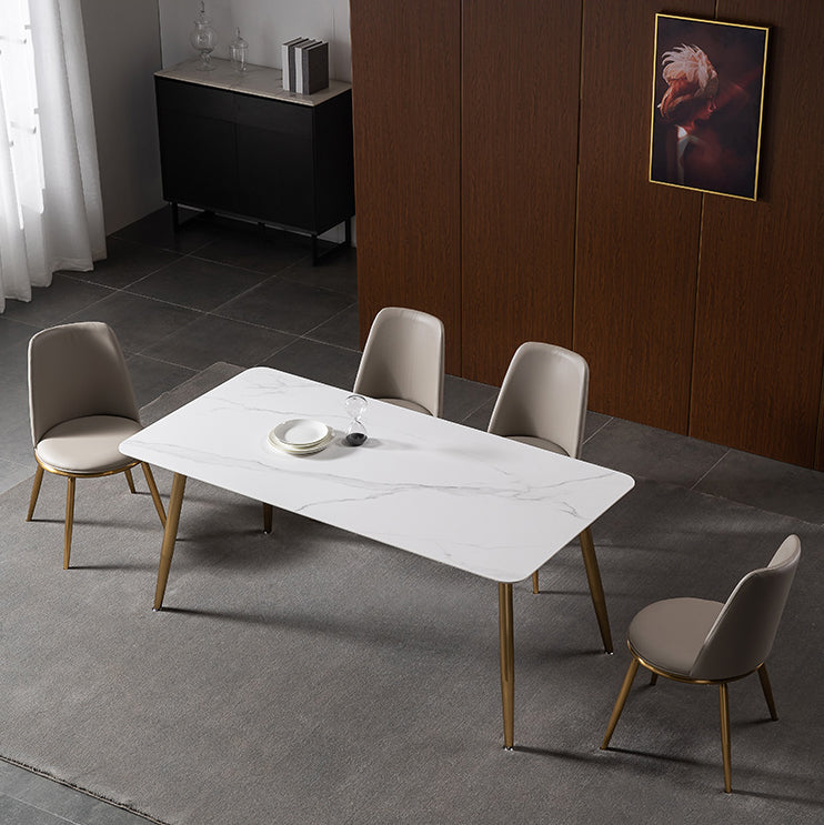 Luxury 1/2/5/7 Pieces Dining Set Sintered Stone Dining Table with Leather Chairs Clearhalo 'Dining Room Sets' 'Dining Tables & Seating' 'dining_room_set' 'furn' 'furn_dining_room_set' 'Furniture' 'furniture_dining_room_set' 'Kitchen & Dining Furniture' 'kitchen&dining_furn' 'kitchen' 4503292