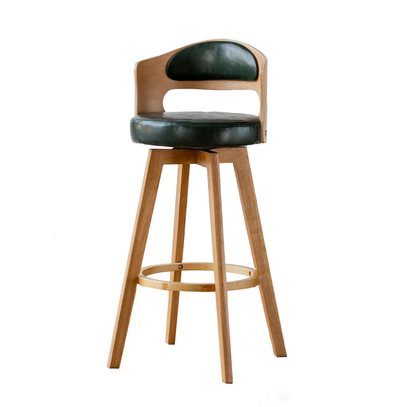 Scandinavia Style Bar-stool Wooden Legs Round Seat Barstool for Bar Kitchen Clearhalo 'Bar Furniture' 'Bar Stools' 'bar_stools' 'furn' 'furn_bar_stools' 'furniture_bar_stools' 'Kitchen & Dining Furniture' 'kitchen&dining_furn' 'kitchen' 'kitchen_furn' Furniture' 4503384