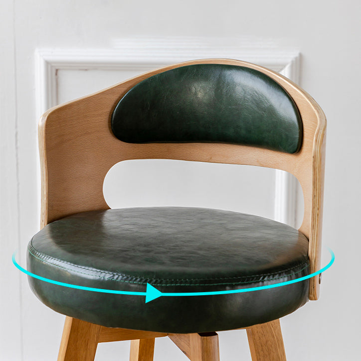 Scandinavia Style Bar-stool Wooden Legs Round Seat Barstool for Bar Kitchen Clearhalo 'Bar Furniture' 'Bar Stools' 'bar_stools' 'furn' 'furn_bar_stools' 'furniture_bar_stools' 'Kitchen & Dining Furniture' 'kitchen&dining_furn' 'kitchen' 'kitchen_furn' Furniture' 4503386