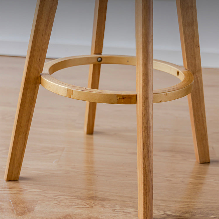 Scandinavia Style Bar-stool Wooden Legs Round Seat Barstool for Bar Kitchen Clearhalo 'Bar Furniture' 'Bar Stools' 'bar_stools' 'furn' 'furn_bar_stools' 'furniture_bar_stools' 'Kitchen & Dining Furniture' 'kitchen&dining_furn' 'kitchen' 'kitchen_furn' Furniture' 4503388